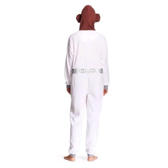 Star Wars Princess Leia Hooded Non Footed Pajamas One Piece XS Costume Zip Suit - Picture 2 of 14